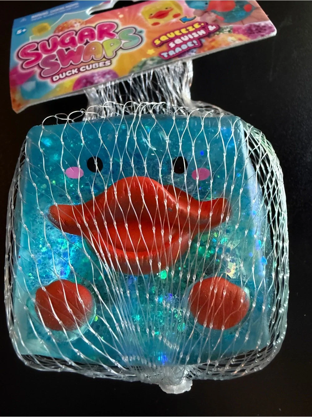 New Orb Curiosities Sugar Swap Duck Cubes Blue Squishy Glitter Toy 5+ Squeeze